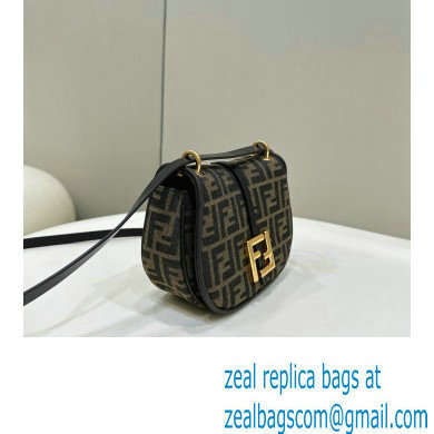 Fendi C Com Small bag in Brown FF jacquard fabric 2023 - Click Image to Close